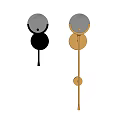 Modern Minimalist Wall Lamps With Black And Gold Round Design Elements