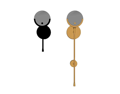 Modern Minimalist Wall Lamps With Black And Gold Round Design Elements 3d model