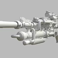 Modern Military Style Tactical Rifle with Scope Grip and Black White Design