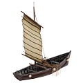 fishing boat wooden boat 3d model