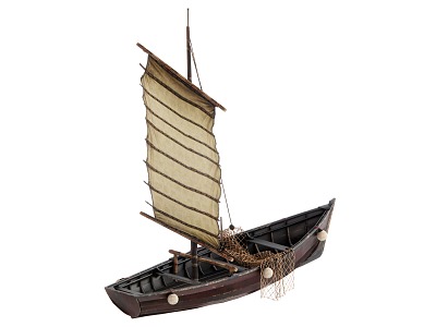 fishing boat wooden boat 3d model