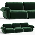 Multi Person Green Velvet Sofa With Modern Design And Comfortable Spacious Seats