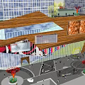 Modern Commercial Complex Interior Design With Glass Curtain Walls Wooden Structures And Art Installations
