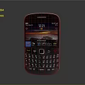 Mobile Phone With Physical Keyboard And Screen Displaying Time Date App Icons Sunset Background
