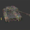 Detailed Gray Military Tank Model With Turret Cannon And Tracks