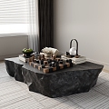 Middle Ancient Style Marble Coffee Table 3d model