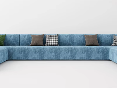 Modern Multiplayer Sofa Blue Casual Sofa 3d model