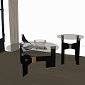 Modern Minotti coffee table combination side several round several 3d model