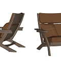 Elegant Modern Leather Lounge Chair With Wooden Frame And Soft Cushion