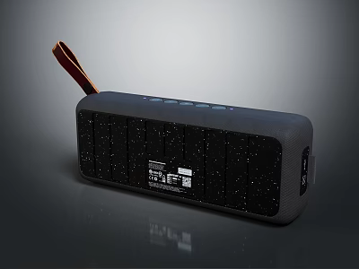 Bluetooth Wireless Portable Headphone Speaker With Black Starry Pattern Hanging Strap And Top Controls 3d model