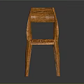 Modern Wooden Leisure Chair With Woven Seat And Natural Wood Grain