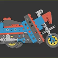 Colorful Lego Building Blocks Toy With Red Blue Gray Mechanical Design
