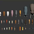 Colorful Animal Figurines Collection Featuring Various Species Arranged On Black Background