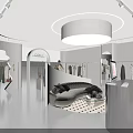 Fashion Clothing Store Modern White Interior With Mannequins And Clothes Display Racks