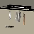 Poliform Ceiling Mounted Clothes Drying Rack With Hanging Garments In Space