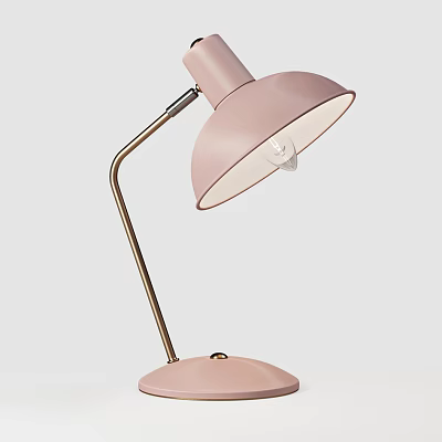 Pink Table Lamp with Gold Adjustable Arm Modern Stylish Design for Home Office Study Room 3d model