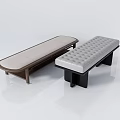 New Chinese Style Sofa Stool Long Stool 3d model
