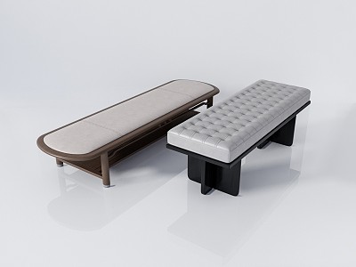 New Chinese Style Sofa Stool Long Stool 3d model