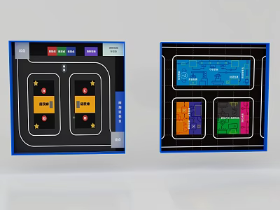 Detailed School Layout Plans Featuring Color Coded Zones And Exit Routes 3d model