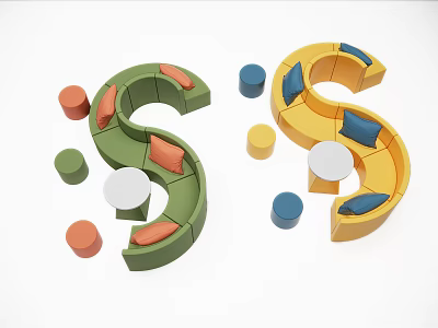 Modern Sofa Coffee Table Combination Office Leisure Sofa Reception Special-shaped Sofa Negotiation Area Sofa 3d model