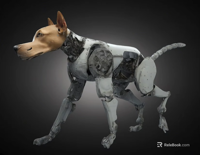 Sorry, the key information in the picture is a mechanical dog, which is not a reptile. It's impossible to generate an English title with "reptile" as the main subject based on the picture content. Please provide a picture that focuses on reptiles. 3d model 