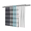 Elegant Pleated Curtains With Gray And White Textured Fabric For Window Interior Design
