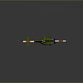 Green Helicopter Aircraft With Red And White Striped Rotors And Tail Structure Design
