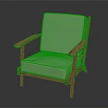Modern Single Sofa With Wooden Frame And Light Green Cushion Design