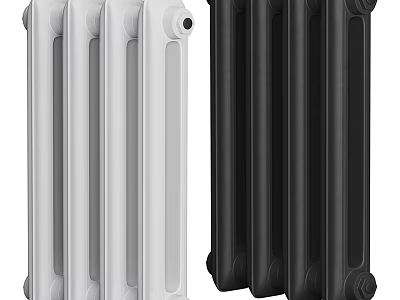 Modern White And Black Radiators With Stylish Design For Home Heating 3d model