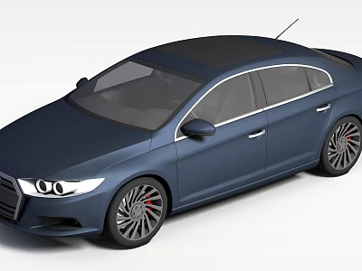 Dark Blue Modern Sedan With Sleek Body Design And Alloy Wheels 3d model