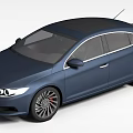 Dark Blue Modern Sedan With Sleek Body Design And Alloy Wheels