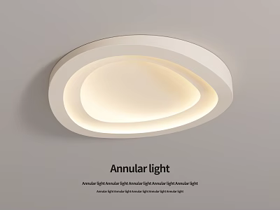 Sleek Modern Annular Ceiling Light with Soft Indoor Living Room Lighting Design 3d model