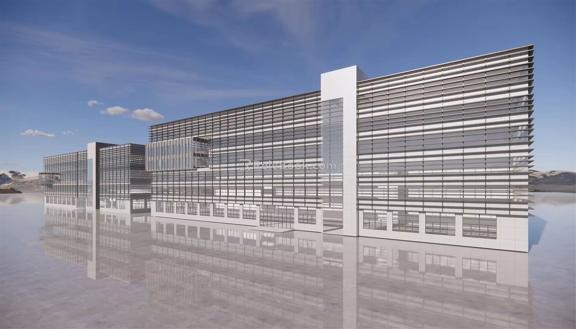 Modern factory warehouse 3d model