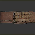 Brown Leather Belt With Multiple Metal Buckles And Retro Handcrafted Vintage Design