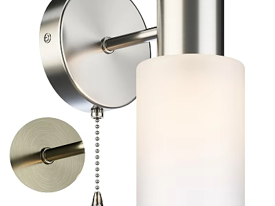 Modern Minimalist Wall Light With Brushed Metal Base And Frosted Glass Shade 3d model