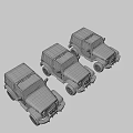 Three Military Weaponized Off Road Vehicles For Army Tactical Operations And Transport