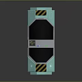 Turquoise Industrial Equipment Featuring Black Panel Silver Accents And Warning Stripes
