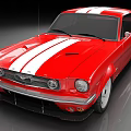 Vintage Red Sports Car With White Racing Stripes And Shiny Exterior Design