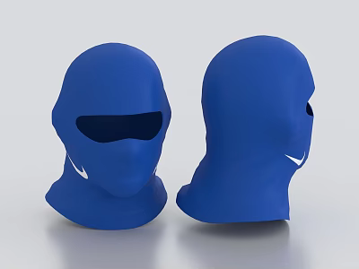 Two Blue Hats With White Nike Logo Front And Side Views 3d model