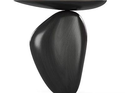 Modern Black Side Table With Unique Organic Shape Base And Smooth Finish 3d model