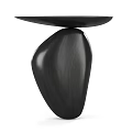 Modern Black Side Table With Unique Organic Shape Base And Smooth Finish 3d model