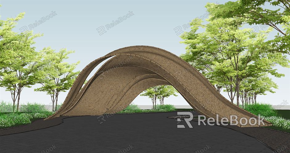 New Chinese Style Gallery Frame Bamboo Landscape Gallery model