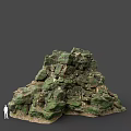Large Green Natural Stone With Irregular Shape And Rough Surface Stacked For Landscape Decoration