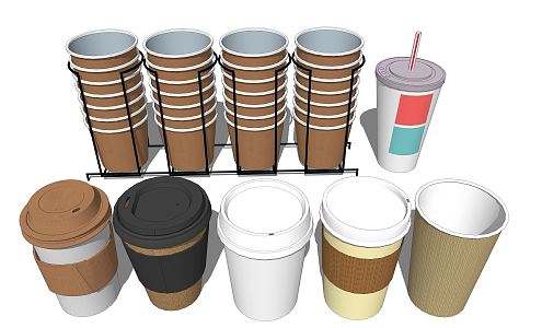 Modern paper cup 3d model