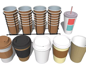 Modern paper cup 3d model