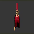 Stylish Red Handbag with Golden Hardware and D Shaped Buckle