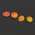 Sliced and Whole Citrus Fruits Blood Orange Orange and Lemon with Red and Orange Flesh