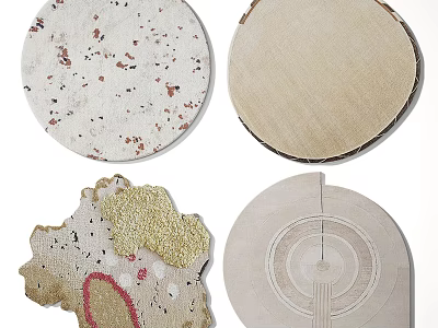 Various Shaped Rugs with Unique Patterns Textured Surfaces and Modern Designs 3d model