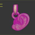Golden Heart Shaped Pendant With Ear Design Shiny Elegant Jewelry Accessory