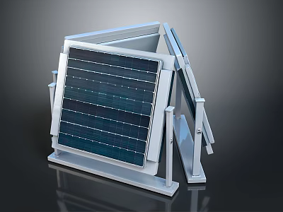 Adjustable Solar Panel Mounting Structure With Durable Metal Frame and Stable Base 3d model